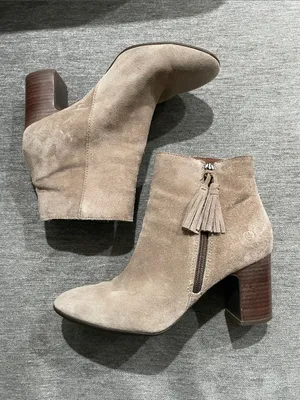 Born Bootie Tassel Taupe Suede Leather Boots Size 8.5 thumbnail 10