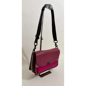 COACH Dreamer True Pink Colorblock Whipstitch Leather Shoulder Bag 76034 thumbnail 3