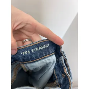 American Eagle 90s Straight Jeans Womens 6 Short Medium‎ Wash Blue High Rise thumbnail 4