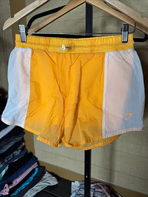 Gymshark Pulse 2-in-1 Lined Running Shorts Orange White Size Small thumbnail 2