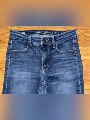 American Eagle High Rise Jegging Crop Jeans Women’s Size 6 Regular Raw Hem READ thumbnail 3