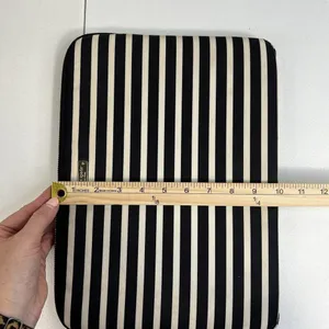 Kate Spade 13" Laptop Sleeve Black Cream Striped Nylon Zippered Case Padded Bag thumbnail 11