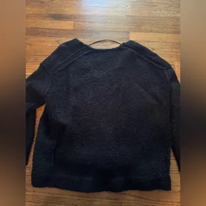 Free People V-Neck Alpaca Blend Pullover Black Sweater Size Small thumbnail 6