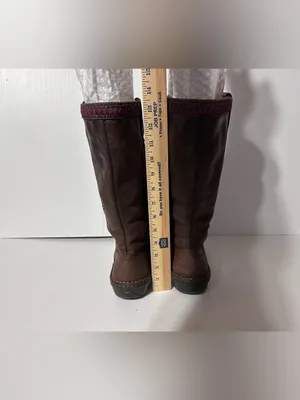 UGG SN 5139 brown leather shearling tall boots winter size 9 thumbnail 6