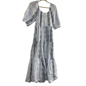 ✨ZARA Bloggers Favorite Printed & Embroidered blue white maxi Sz Medium dress✨ thumbnail 10