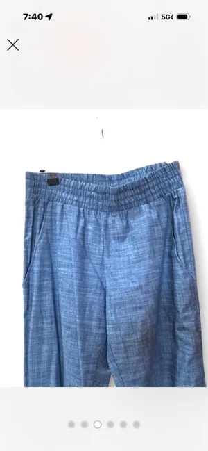 Drew Blue Linen Pants with Subtle Stripes Sz XS NWT Retail $166 thumbnail 3