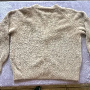 Princess Polly Fuzzy Wool Blend Cardigan Tan Beige Gold Button Sweater XS/S thumbnail 5