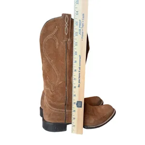 Stetson Tan Brown Suede Leather Boots 7 Western Classic Snip Toe Handmade Mexico thumbnail 10