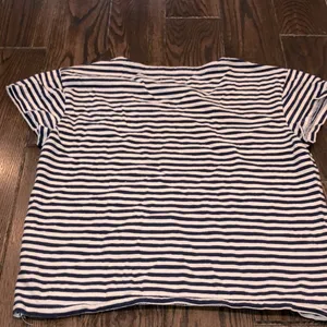 Madewell navy blue and white striped knit top size small cotton fabric thumbnail 5