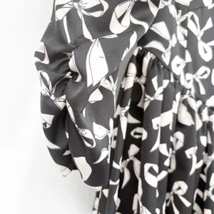 For Love & Lemons Womens Angelica Bow Print‎ Coquette Puff Sleeve Mini Dress XS thumbnail 4