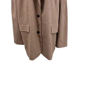 Free People Reggie Oversized Blazer Plaid Houndstooth Ginger‎ Combo Size XL thumbnail 6