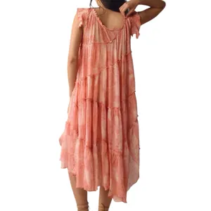 Anthropologie Asymmetric Hanky Tunic Tiered Chiffon Dress Size Small thumbnail 2