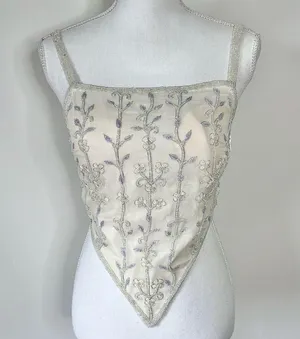Vintage Silk Beaded Top Purple thumbnail 6