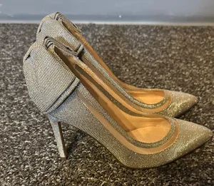 Elegant Silver Metallic Heels size 7 thumbnail 1