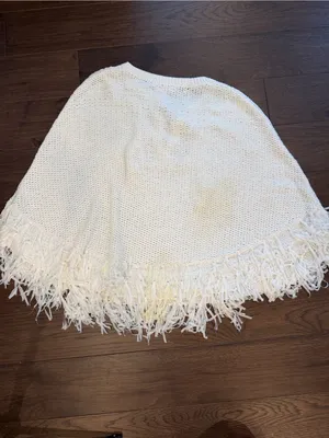 Lilly Pulitzer Pullover Fringed Cape Sweater White Small/Medium - C52-012 thumbnail 7