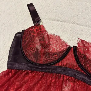Seven Til Midnight Plus Red & Purple Lingerie Babydoll Cami Top Sz 1X/2X NWOT thumbnail 2