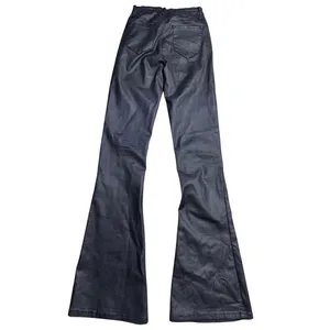 Edikted Black Coated Flare Jeans High‎ Waisted Bell Bottom Pants Juniors Small thumbnail 4