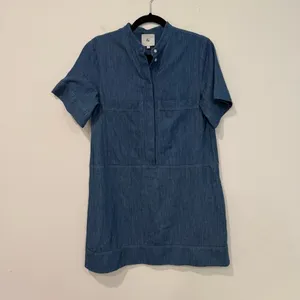 G. Label by Goop (gwyn) Blue Denim Chambray Short Sleeve Dress 2 thumbnail 2