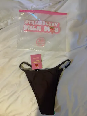 Strawberry Milk Mob Bikini Bottoms Brown Size XS thumbnail 6