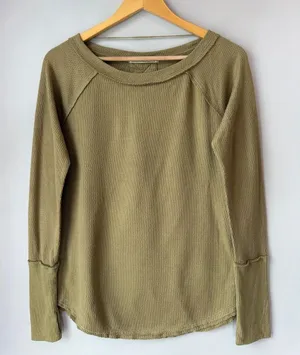 Free People Gauzy Thermal Shirt Lagenlook thumbnail 1
