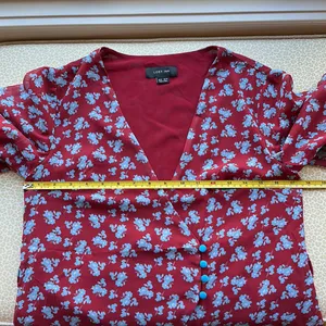 NWOT Lost Ink Puffed Long Sleeve Mock Wrap Blouse with Belt size XS thumbnail 8