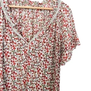 💥 Max Studio White & Pink Floral Flutter Sleeve Top thumbnail 2