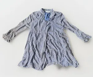 Karlie Tiered Mini Dress Long Sleeve Ruffle Neck Geometric Print Large thumbnail 6