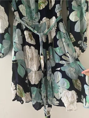 Loft Blue Tropical Floral Mini Dress Medium Resort Vacation Beach Summer Cruise thumbnail 3