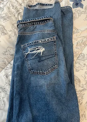 American Eagle Highest Rise Baggy Dreamy Drape Fold Over Jeans thumbnail 7