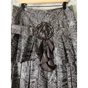 Vintage Boho Paisley Tiered Maxi Skirt Ruffle Rosette Detail Romantic Festival thumbnail 2