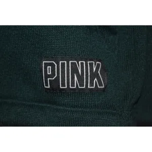 PINK Victoria's‎ Secret Dark Green Quarter Zip Fleece Sweatshirt Women's XS thumbnail 5