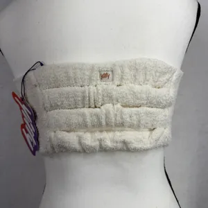 Yitty Small Pet Me Four Strap Bandeau Ivory Fuzzy Faux Fur Crop Top BN2253619 thumbnail 6