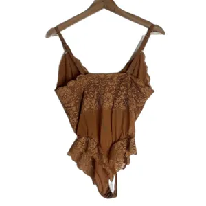 We Are Hah Bodysuit Womens XL Brown Lace Sheer Lingerie‎ Intimates Floral Mesh thumbnail 5