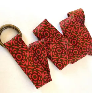 J. Crew Sz S-M Silk‎ Multicolor Textured Floral Belt D Ring Buckle thumbnail 1
