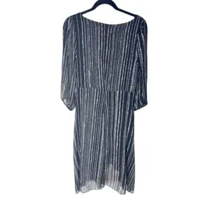 DKNY Women's Chain Print Wrap Front Dress Black White Size 16 thumbnail 3
