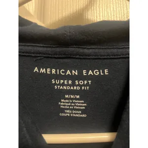 American Eagle Women's Navy Blue Lightweight Long Sleeve Hoodie Med Pre Teen thumbnail 3