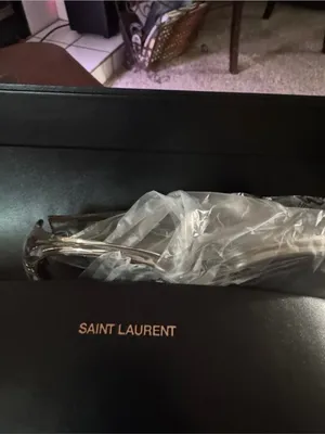 Saint Laurent Transparent/Clear Oval Sunglasses with Silver Lenses thumbnail 4