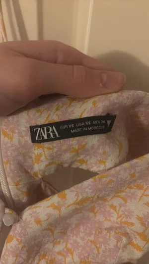 ZARA Floral Mini Dress Cut-Out Linen Blend thumbnail 5