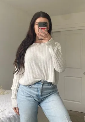 American eagle off white sweater  thumbnail 1