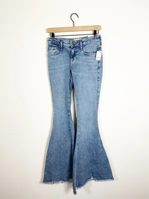 NWT Free People We The Free Emre Low Rise Poppy Blue Flare Jeans 25 thumbnail 5