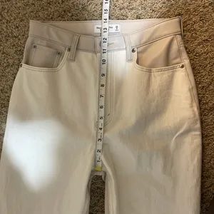 Abercrombie & Fitch LONG Curve Love Slim Straight Faux Leather Denim Jeans 29/8L thumbnail 12