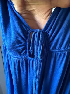 NEW Free people beach Sleeveless Deep V Wide-Leg Jumpsuit in Royal Blue $120 thumbnail 4