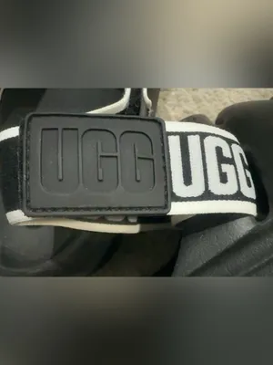 UGG Sport Yeah Black Platform Sandals Logo Strap Chunky size 10 thumbnail 4