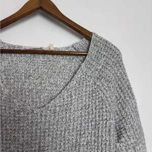 Soft Surroundings Gray Knit Soft Spoken Sweater Tunic With Lace Hem thumbnail 5