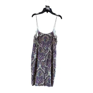 Women's J.Crew Purple Green Paisley Silk Mini Dress Size 8 thumbnail 4