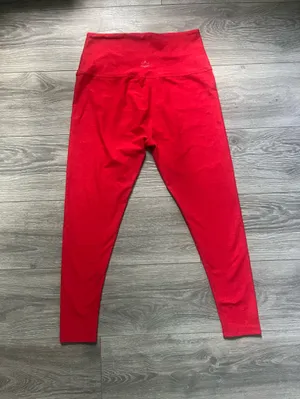 Beyond Yoga Red Space Dye Active Gym Pilâtes Workout Exercise Leggings Size XL thumbnail 2