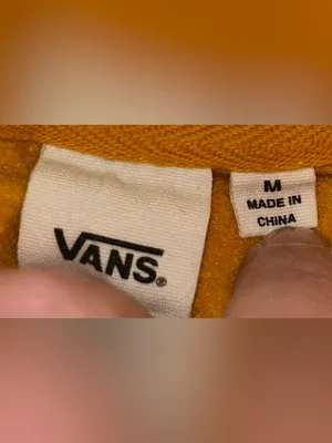 Vans Off The Wall Women’s Size M Mustard Yellow Cropped Hoodie thumbnail 2