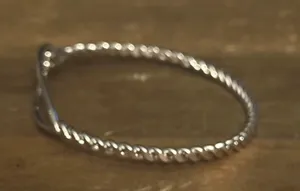 Stainless steel hook and eye rope bangle bracelet Silver thumbnail 5
