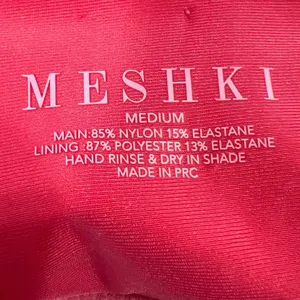 Meshki Pink Ribbed Knit 2 Piece Beach Swimsuit Swimwear Bikini Set Size L & M thumbnail 7