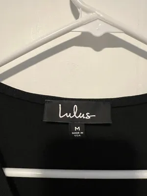 Lulu's Black Long Sleeve Mesh V-Neck Bodycon Dress Size M 0416268 thumbnail 2